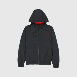 Gilet noir à capuche avec logo